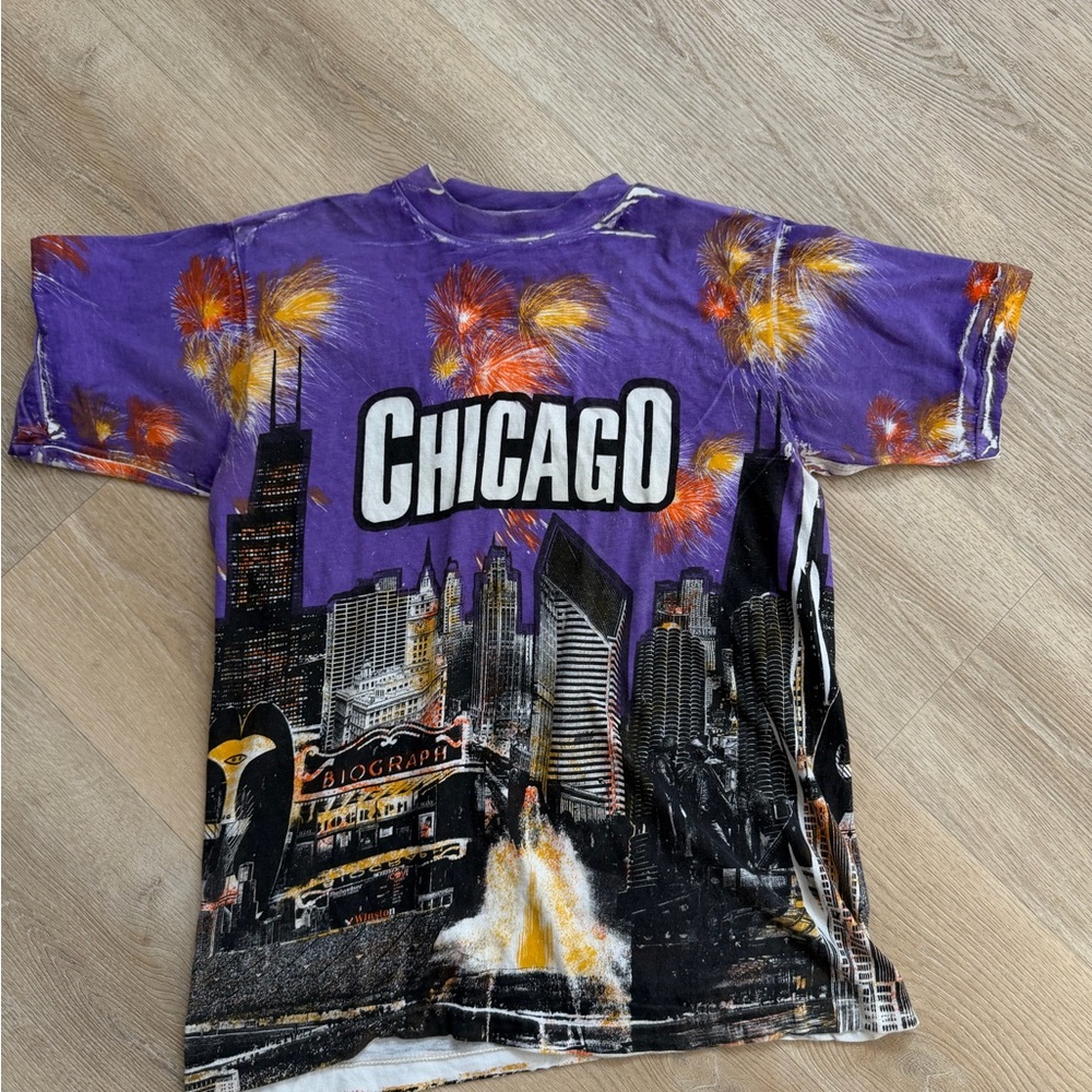 Chicago Skyline Purple vintage  T-Shirt